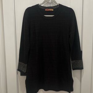 Kuna Womens Baby Alpaca Tunic Size M Dark Brown Round Neck Long sleeves